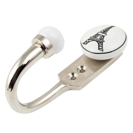 Eiffel Tower Flat Ceramic Cabinet Hook